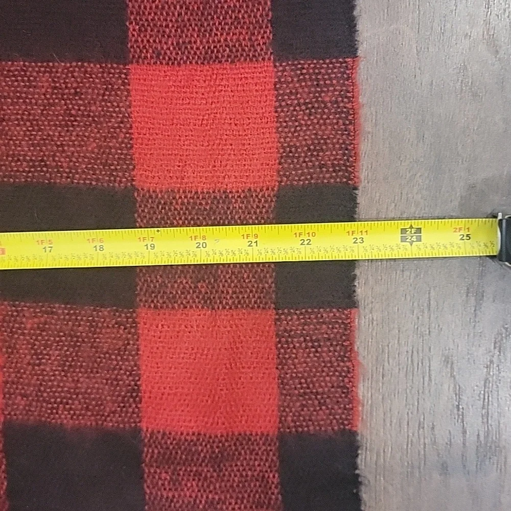 Madden Girl Buffalo Plaid Large Long  Scarf Red & Black Checker Flannel …